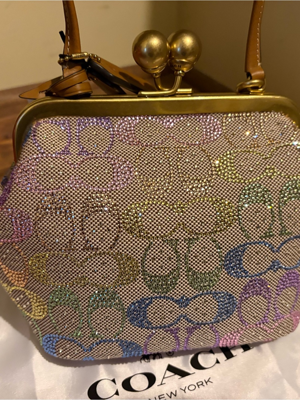 Coach Candy Crystal Kisslock 16 Top-Handle Bag includes Coach Candy Charm - Picture 2 of 8